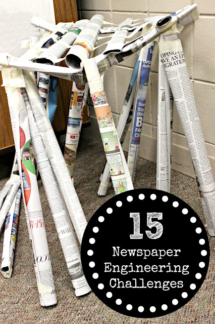 Newspaper structure built with kids