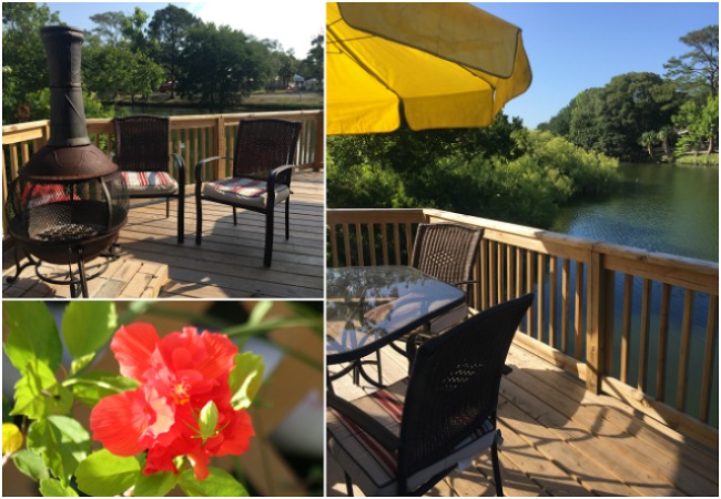 Outdoor patio at cabin in St. Augustine Florida 