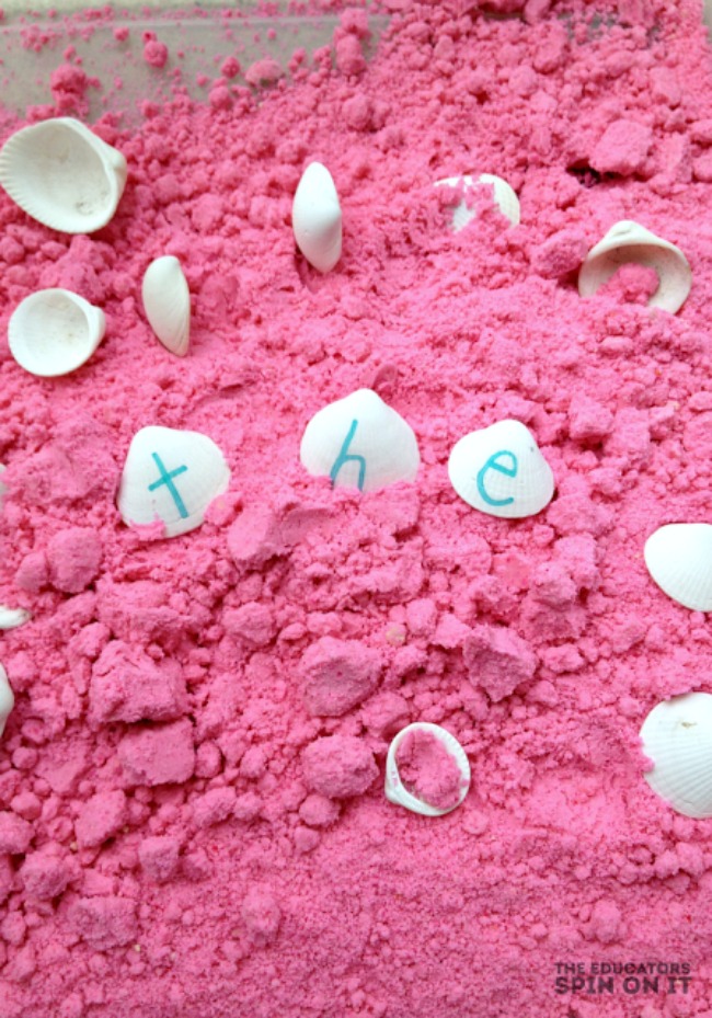 Sight Word Sea Shells with Colorful Sand
