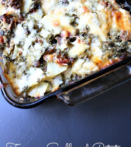 Toscana Scalloped Potato Recipe with Kale, Potatoes and Bacon