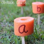 Alphabetical Obstacle Course with Pool Noodles