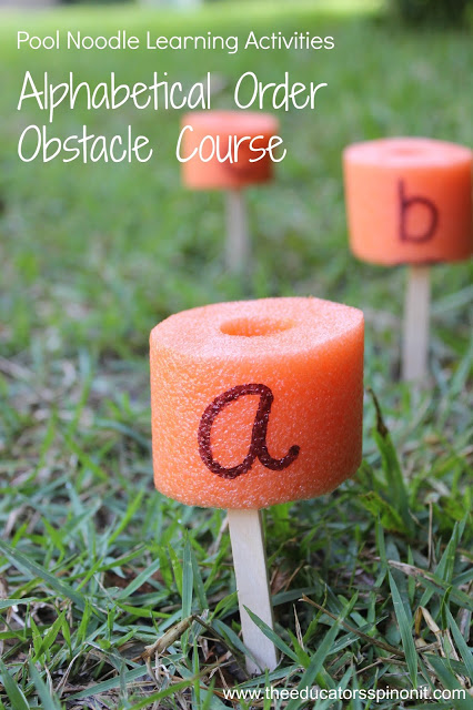 Pool Noodle Learning Activity: Race through this Alphabetical Order Obstacle Course to practice ABC's