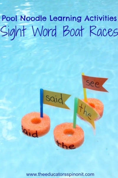 Pool Noodle Sight Word Boat Races