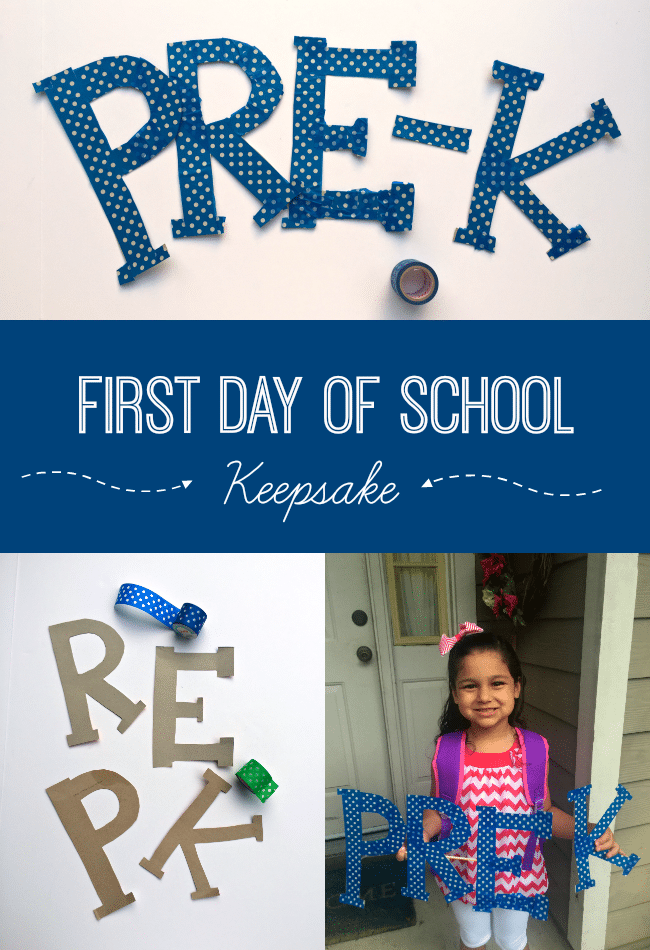 DIY First Day of School Sign with Cardboard and Washi Tape