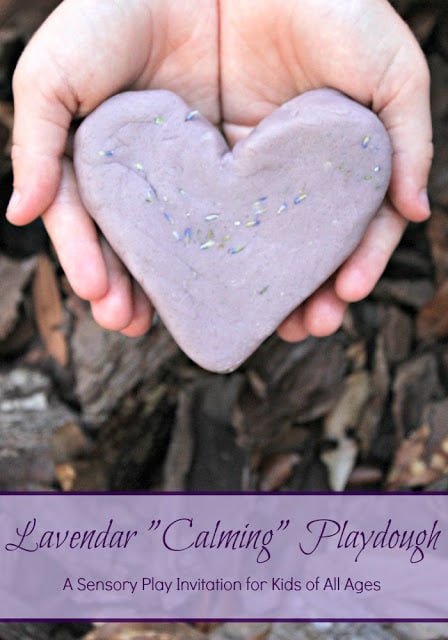 Lavender playdough - a calming sensory invitation for kids of all ages.