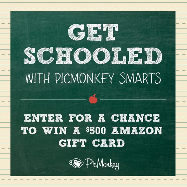 Back to School Giveaway with Picmonkey inspired by your Pinterest Boards for the Upcoming School Year.