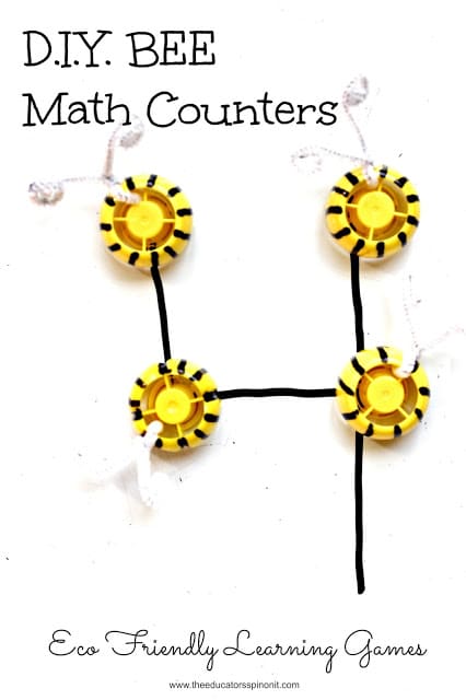 Make a set of super cute bee counters and play these easy math games with your child.