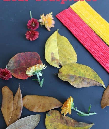 Fall STEm Challenge for kids with leaves