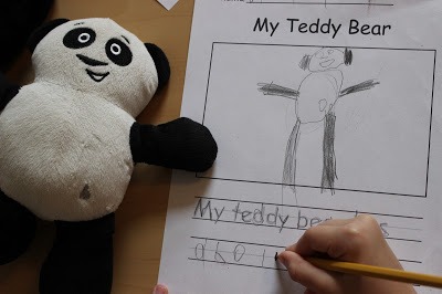 5 1/2 year old Teddy Bear Writing Activity Sample