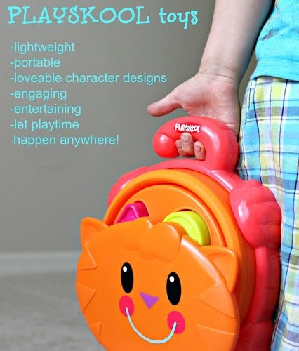 These toys are lightweight portable New line of PLAYSCHOOL Toys that have lovable character designs, engaging, entertaining, and let playtime happen anywhere!