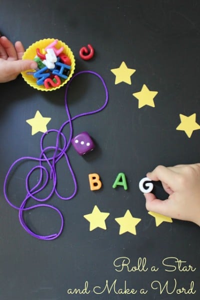 Roll a Star Game with Site Words for Preschoolers
