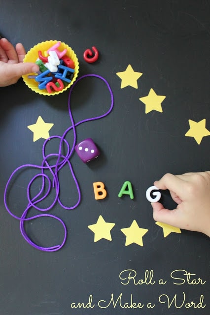 Roll a Star and Make a Word Game for grade schoolers