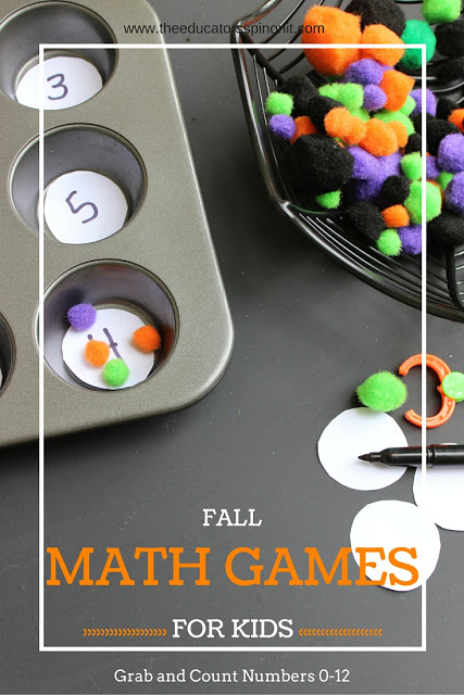 Fall Math Games for Kids:Grab and Count Numbers 0-12