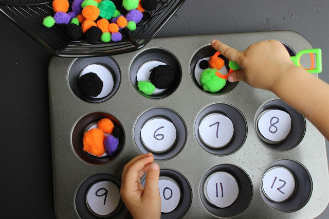 Fall Math Games for Kids:Grab and Count Numbers 0-12