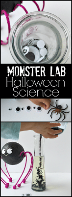Monster Lab Fun for Halloween Science for Kids. Create spooky moments of science this halloween to spark their imagination and build their monster sized observation skills . Love that it uses everyday household items too! 