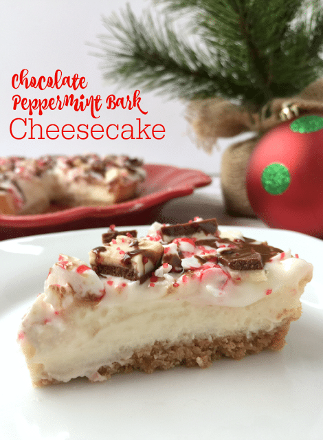 Chocolate Peppermint Bark Cheesecake Recipe. A fun recipe to make with the kids for the Holidays. 