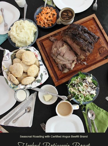 Herbed Rotisserie Roast with Portobello Mushroom Gravy Recipe