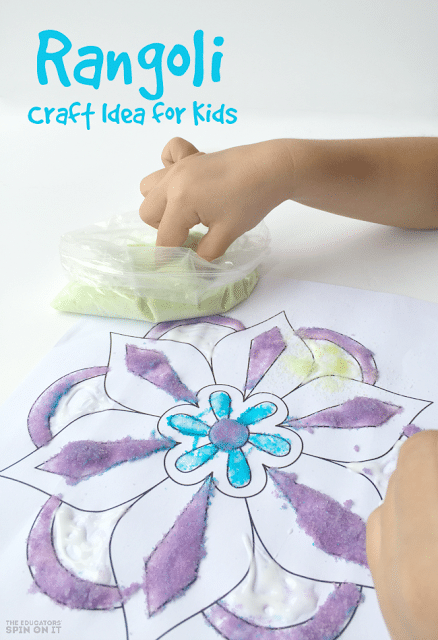 Rangoli Craft Idea for Kids for Diwali to encourage kids to learn about the world.