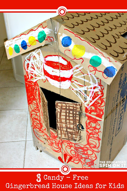 Gingerbread House Ideas for Kids using Recycled Cardboard Box