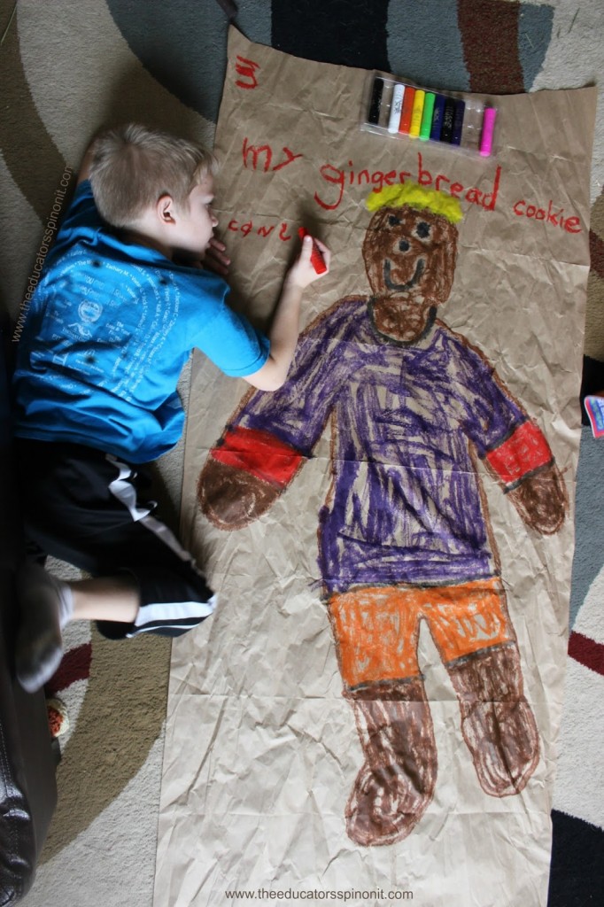 Life Sized Gingerbread Art Project for Kids