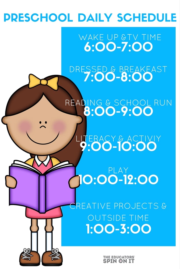 Preschool Daily Schedule timetable template