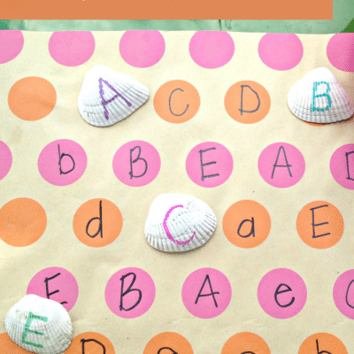 Alphabet Game with Seashells Busy Bag