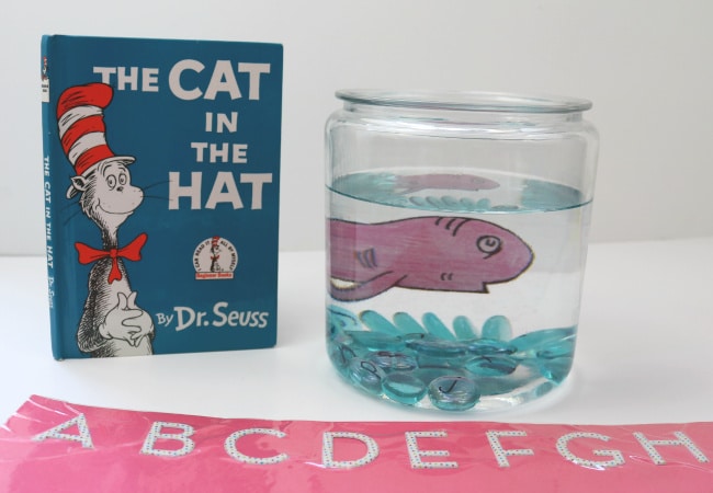 Water game with fish from The Cat in the Hat with letter gems