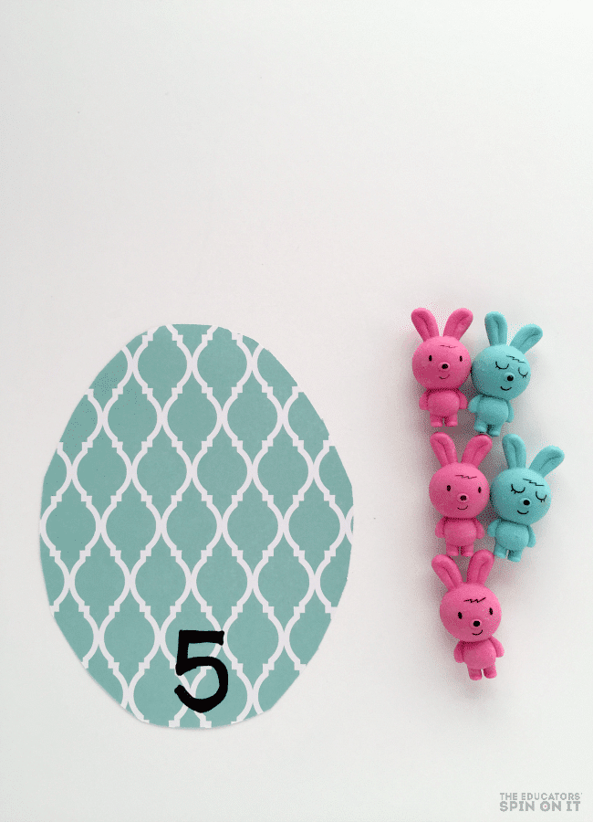 Easter Bunny Math Game for Preschoolers