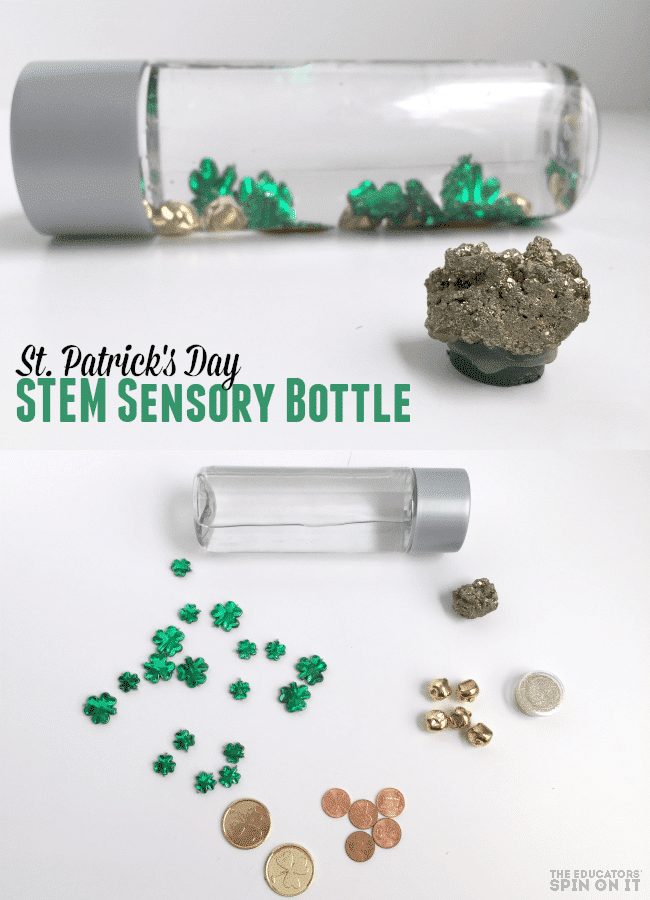 STEM St. Patrick's Day Sensory Bottle Activity for Kids