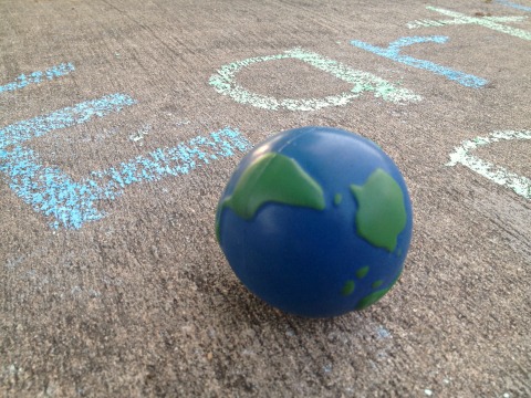 earth ball outside