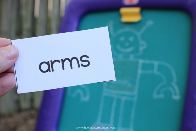 word card arm for reading robot game