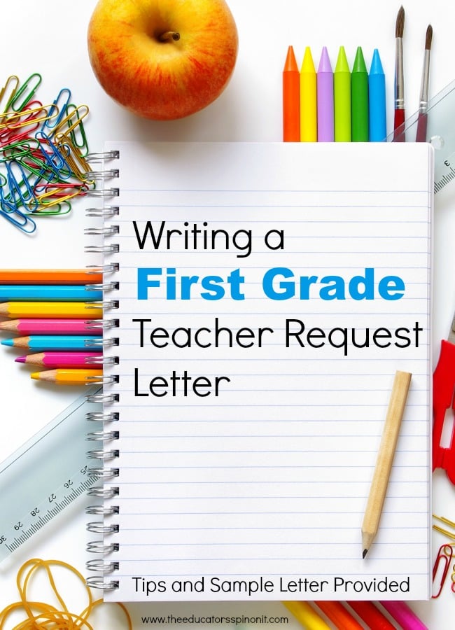 First Grade Teacher Request Letter