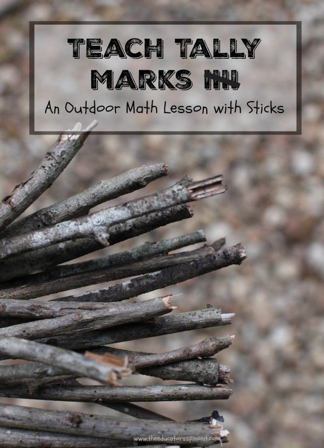 Teach Tally Marks with Sticks, an outdoor math activity for kids