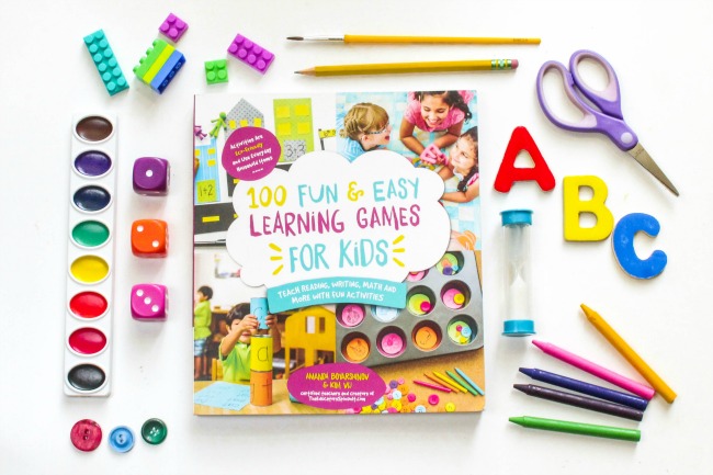 100 Learning Games Cover and Kid Supplies