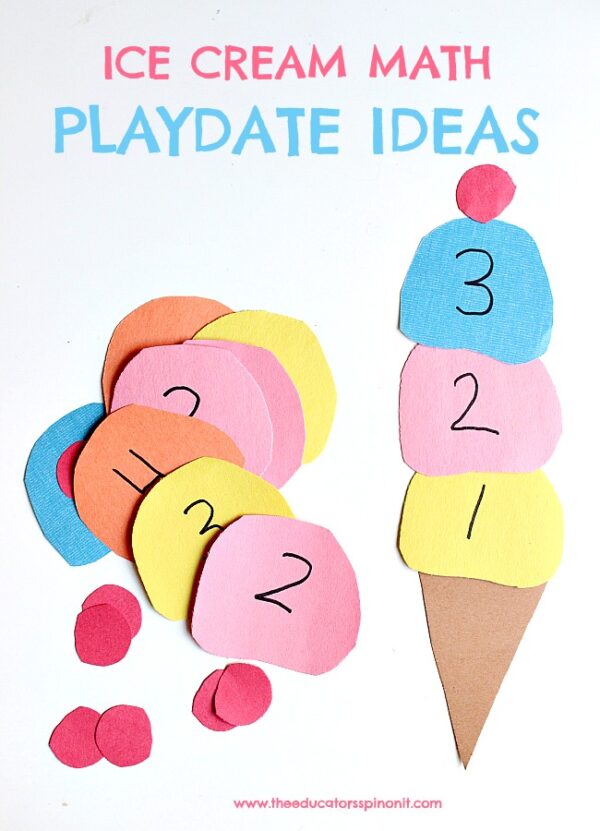 Ice Cream MATH Playdate for Preschoolers