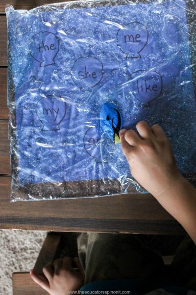 Learn to read sight words with this super cute finding Sight Words with Dory Sensory Bag