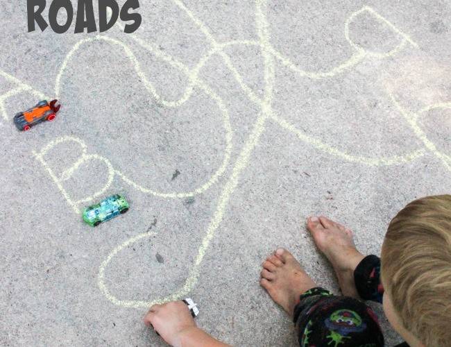 Letter matching roads: a great way to practice the alphabet outside. Letter learning fun!