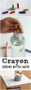 Crayon Math Game with Sensory Bottle for Kids 
