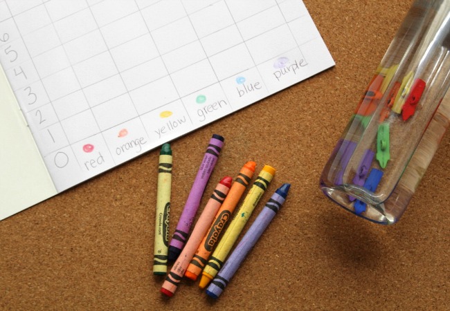 Graphing with Crayons Themed Sensory Bottle 