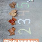 chalk numbers outdoor fun with leaves