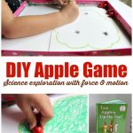 DIY apple game to explore force and motion science with preschoolers