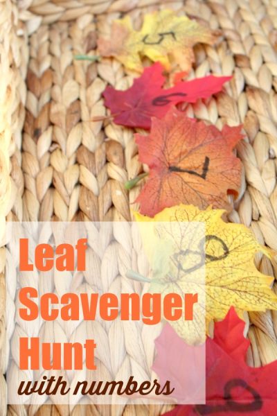 Leaf Scavenger Hunt with Numbers for Kids this Fall