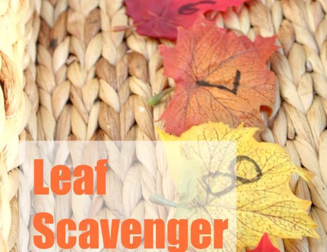 Leaf Scavenger Hunt with Numbers for Kids this Fall