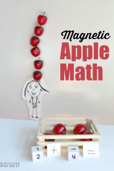 Magnetic Apple math Game for the book Ten Apples Up On Top
