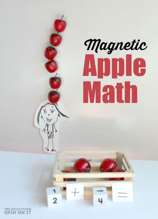 Magnetic Apple math Game for the book Ten Apples Up On Top