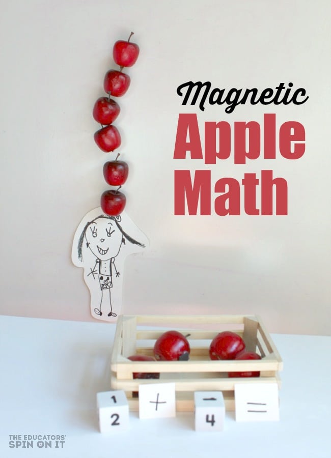 Magnetic Apple math Game for the book Ten Apples Up On Top 