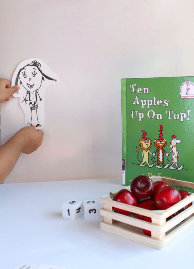 Handing Self Portrait for Ten apples Up On Top Math Game 