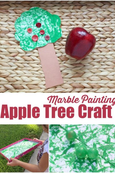 Marble Painting Apple Tree Craft