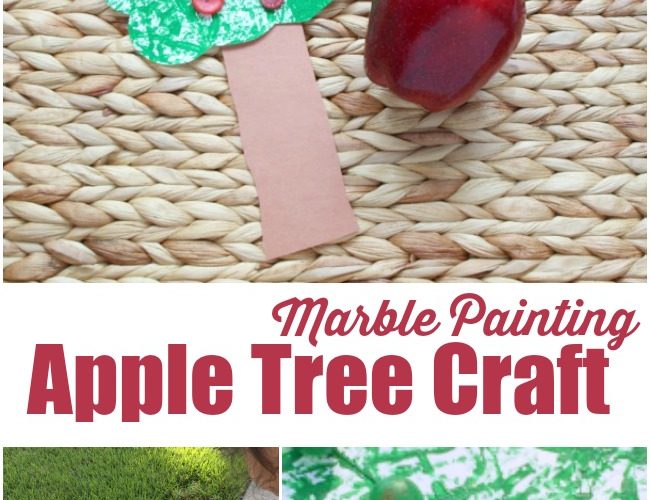 Marble Painting Apple Tree Craft