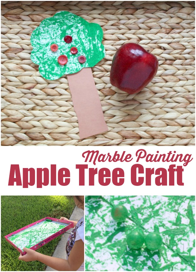 Marble Painting Apple Tree Craft